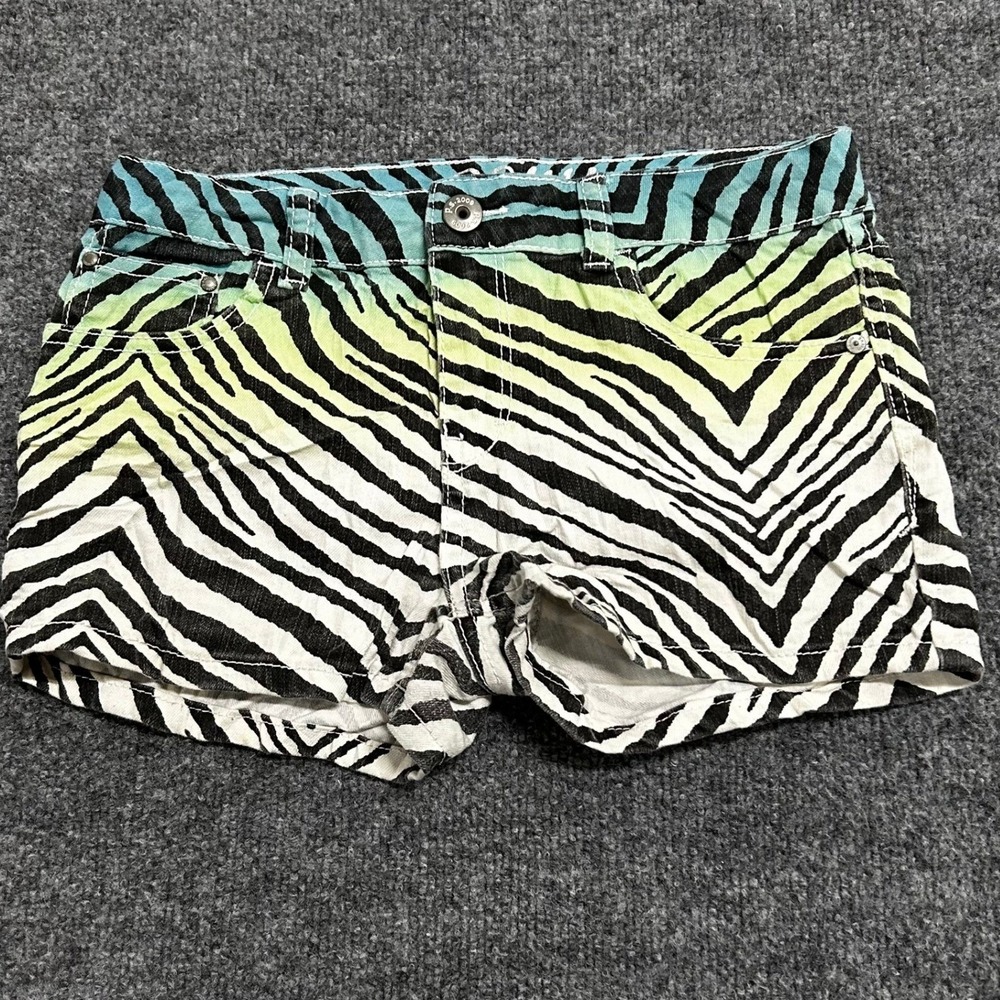 PSNY Shorts Womens Size 29 Multicolor Zebra Print Ombre Denim Stretch Casual